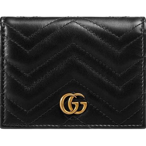 Gucci Black GG Marmont Card Case Wallet 466492 DTD1T 1000 